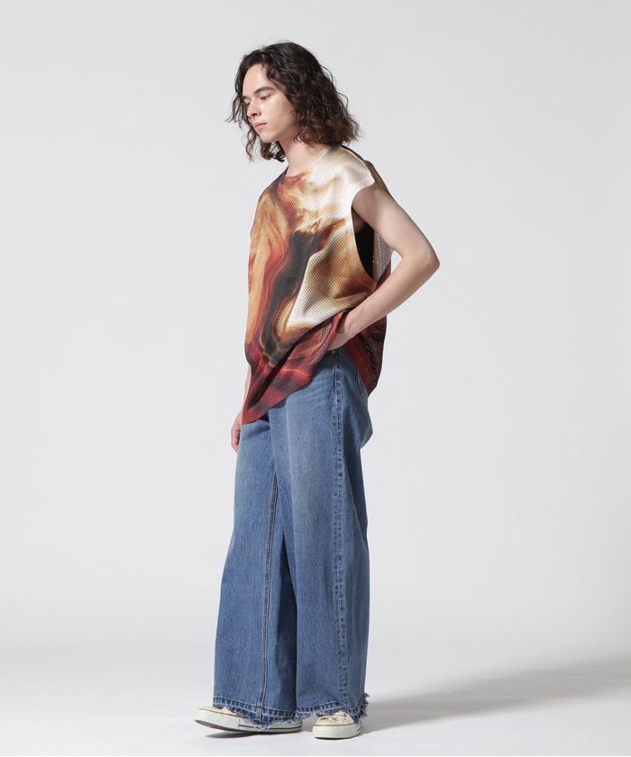 セール 40%OFF】TAUPE/トープ/Art Motif Mesh French Sleeve TEE