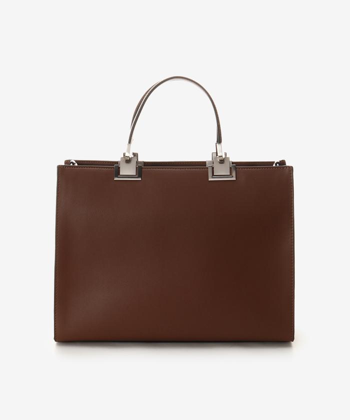 セール 50%OFF】クロコ調シンプルBOXトートバッグ (大