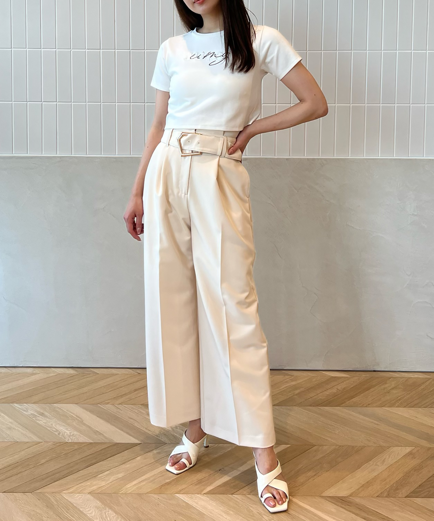 eimy istoire - 新品❤️eimyistoireエイミーイストワールクロップドエンボスTシャツ セール 50%OFF】エイミーイストワール eimy istoire クロップド