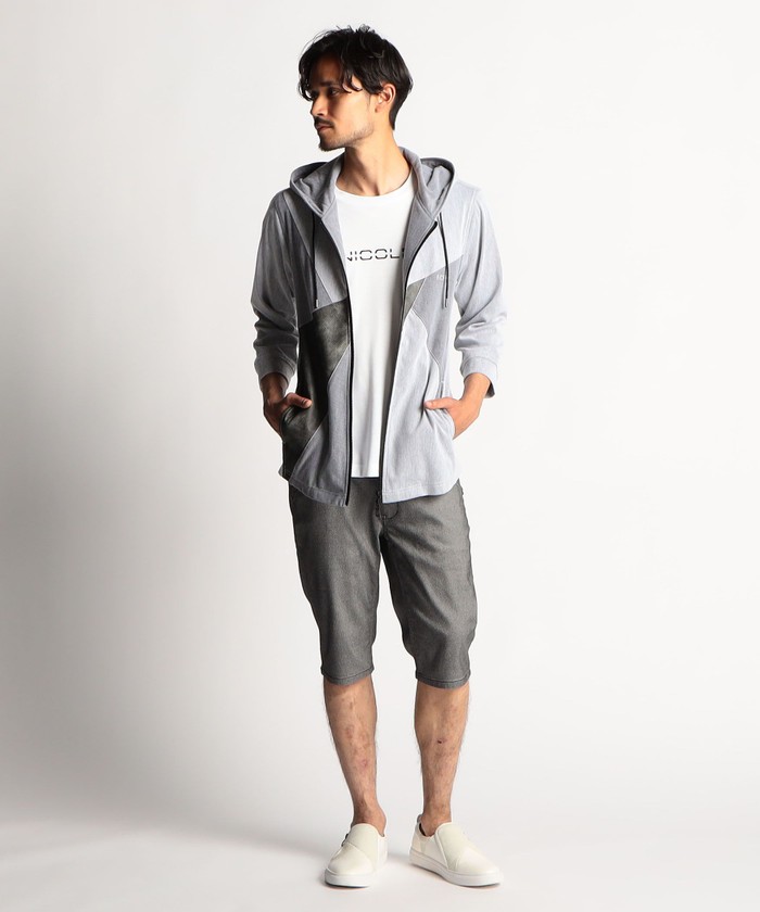 セール 70%OFF】アラカルト7分袖ジップアップパーカー