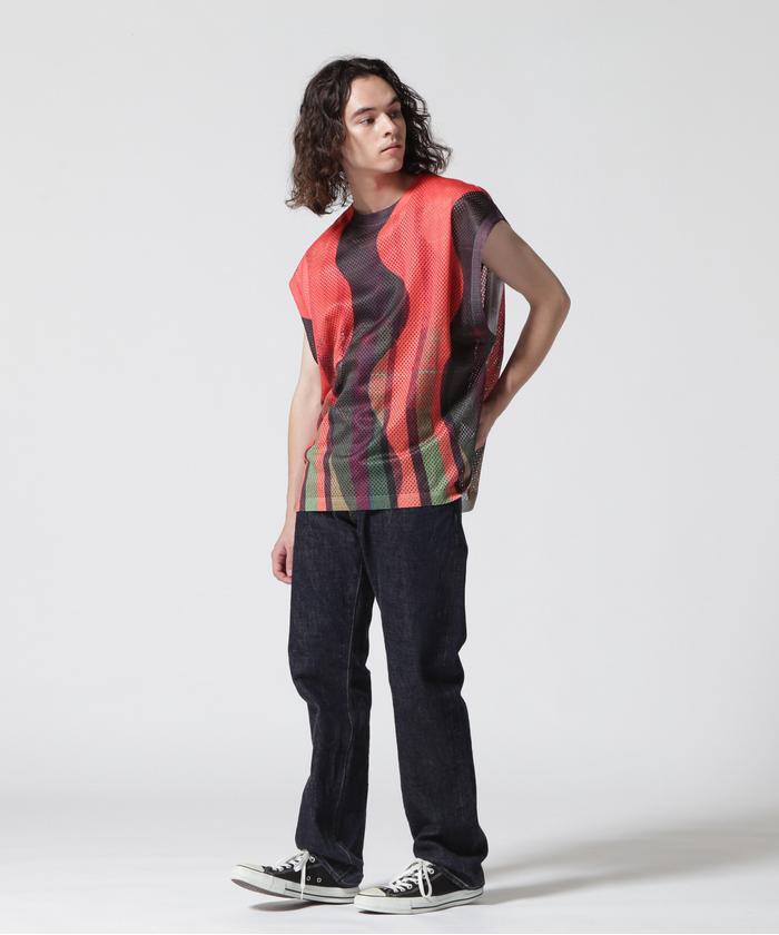 セール 40%OFF】TAUPE/トープ/Art Motif Mesh French Sleeve TEE