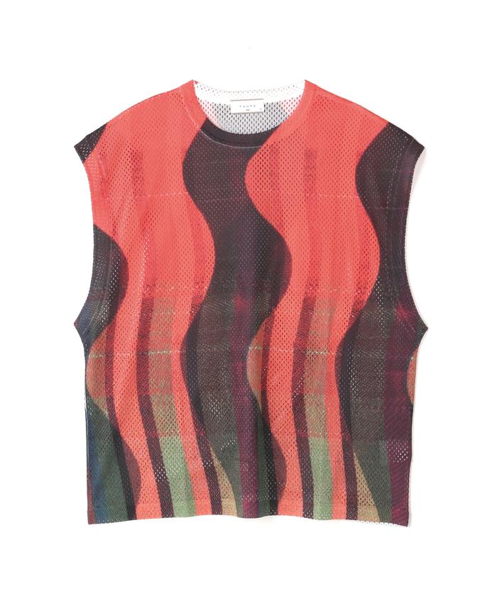 セール 40%OFF】TAUPE/トープ/Art Motif Mesh French Sleeve TEE