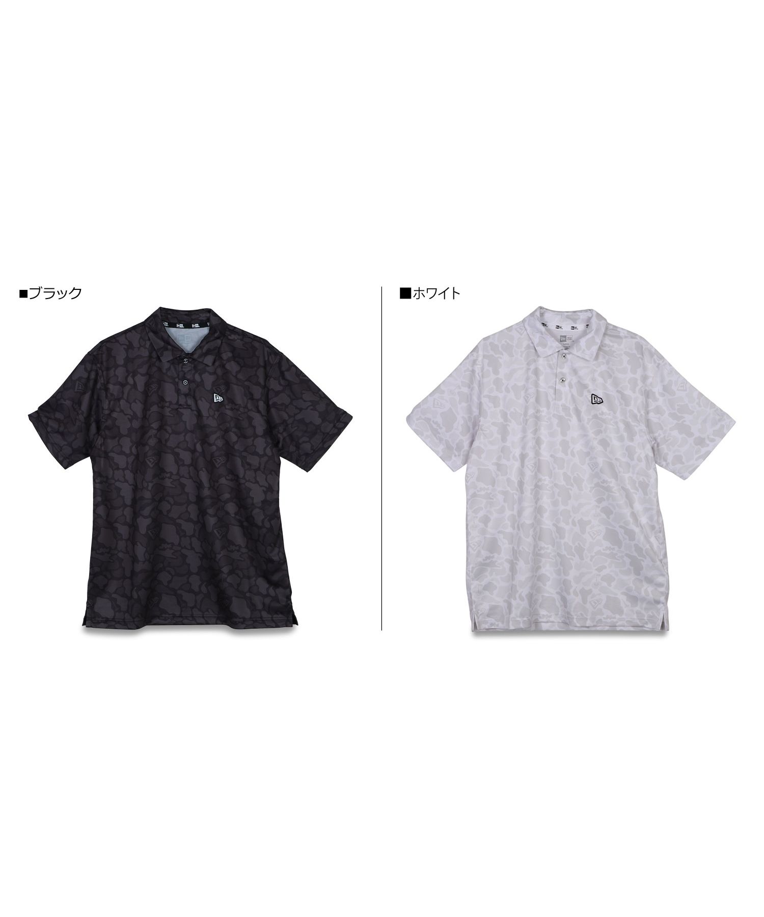 NEW ERA♦【ゴルフ】GOLF CAMO ロゴ ポロTシャツ ニューエラ NEW ERA ゴルフ ポロシャツ 半袖 カモ メンズ GF