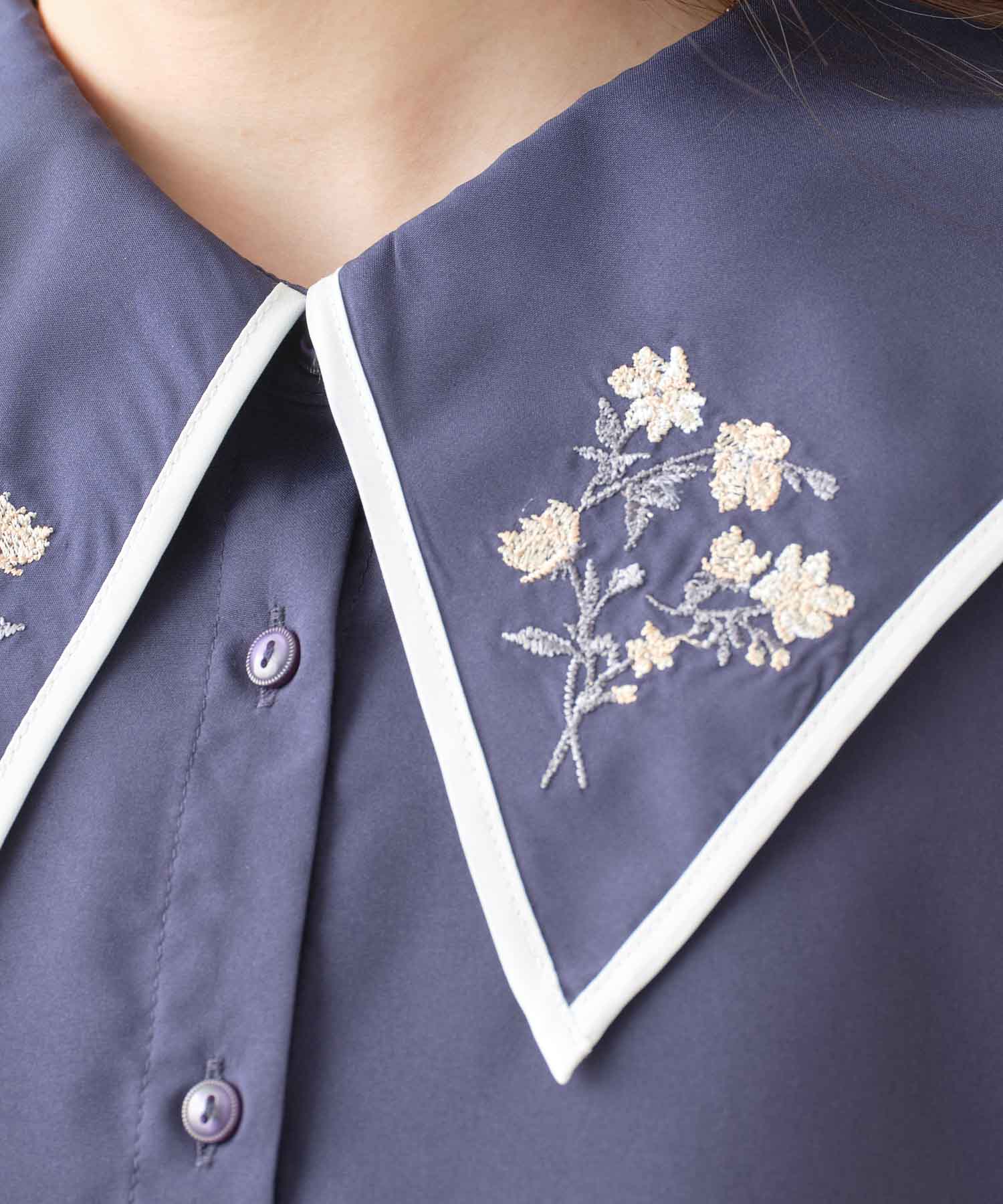 セール】セーラーカラー刺繍ブラウス(505312503) | オリーブデ