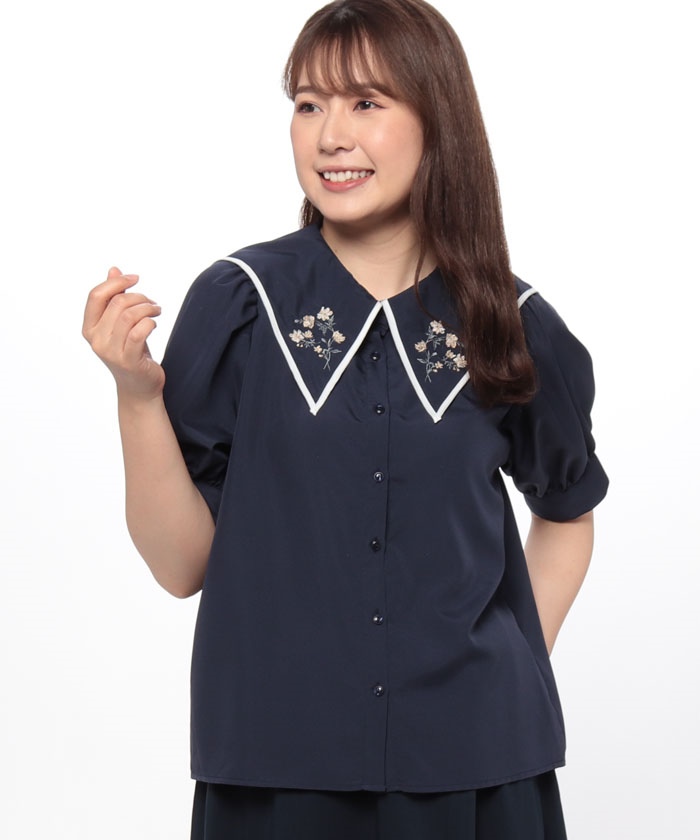 セール】セーラーカラー刺繍ブラウス(505312503) | オリーブデ