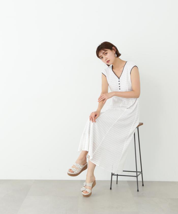 セール 30%OFF】バルファスレースカラーワンピース(505321237