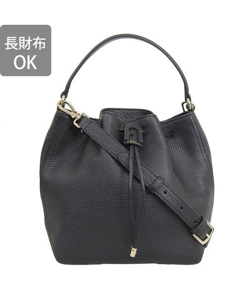 FURLA フルラ　リュック　ノエミ　レザー　シボ革　金チャーム　巾着　金字 FURLA フルラ リュック ノエミ レザー シボ革 金チャーム 巾着 金字