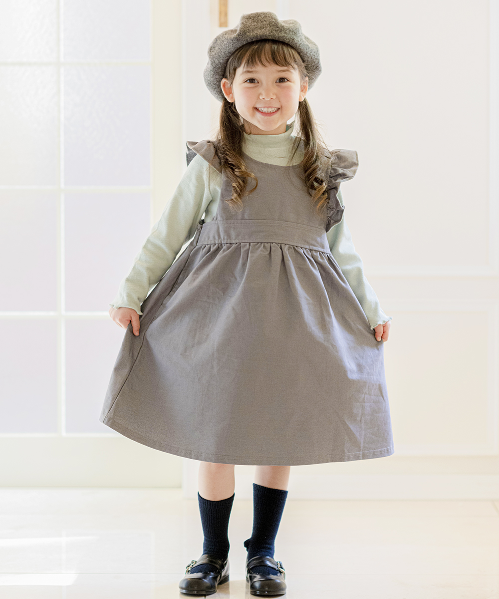 イングリッシュエプロンドレス ハンドメイド ワンピース 90