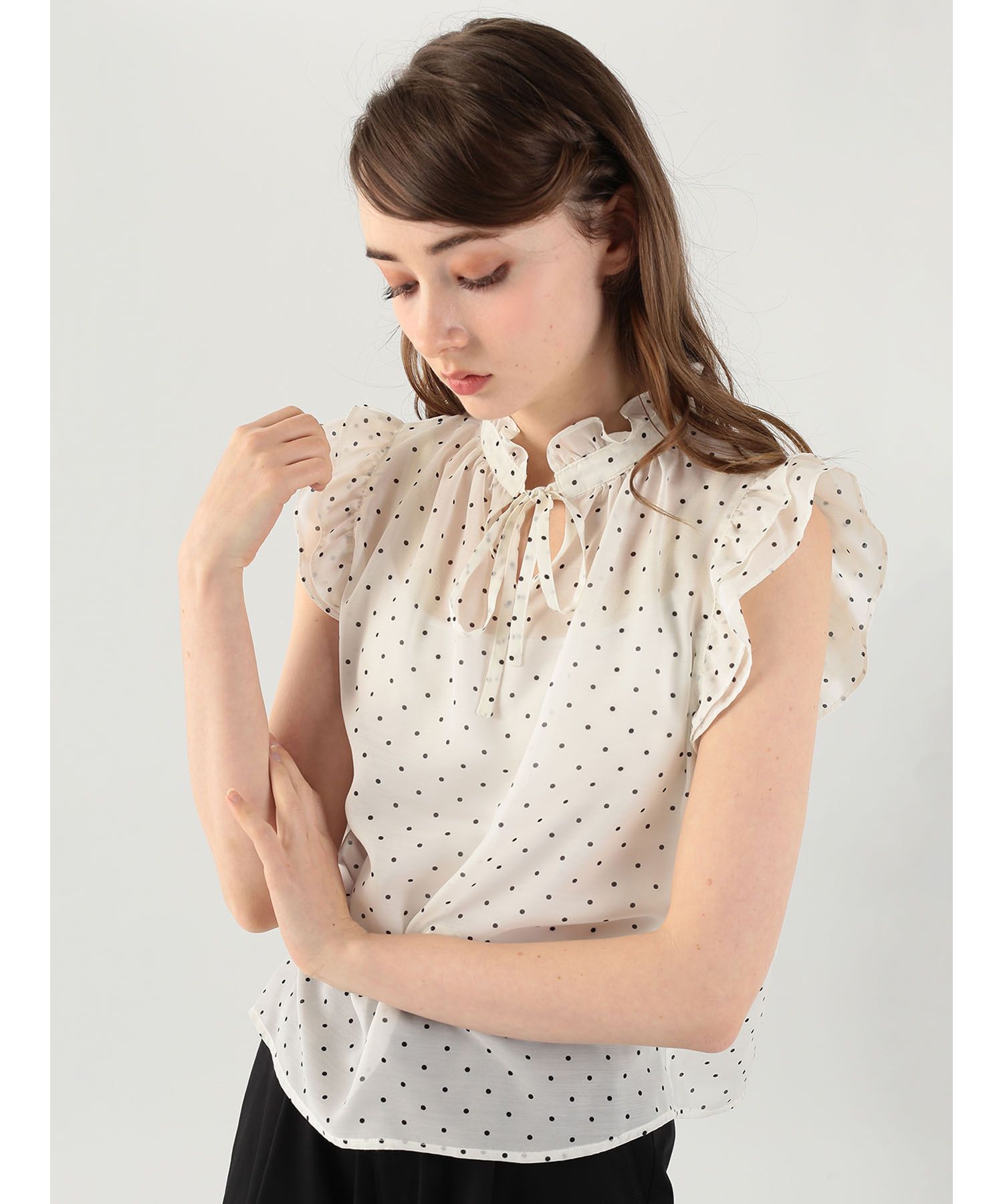 TO B. BY AGNES B. CHEMISE ハートプリントブラウス36-