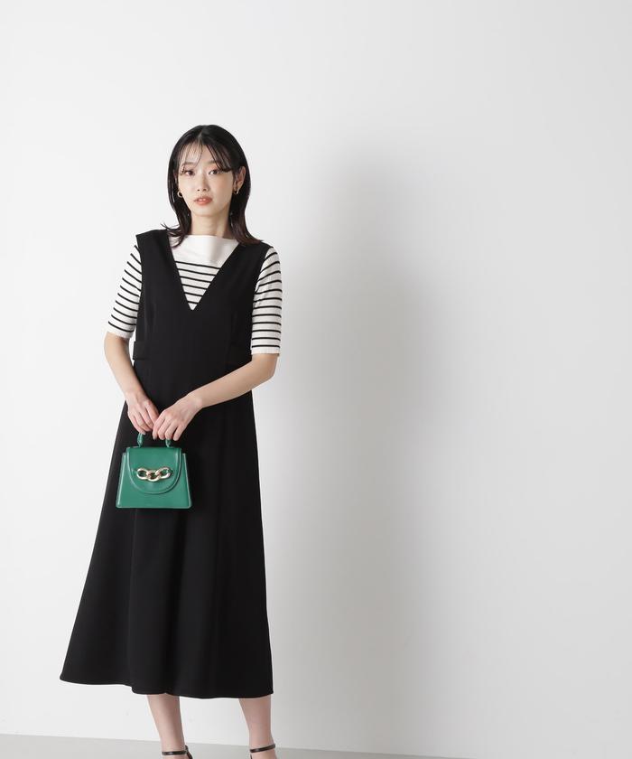 ⭐︎新品⭐︎【Natural Beauty Basic】サイドベルトフレアジャンスカ セール 10%OFF】サイドベルトフレアジャンスカ(505323106