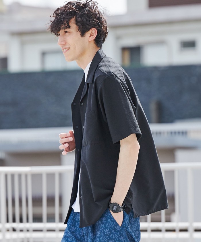 セール 25%OFF】DRYシアサッカーオープンカラーシャツ(505323785