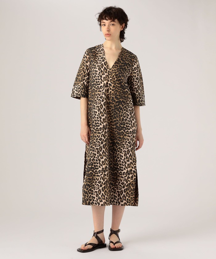 lanan select レオパードワンピース lanan select レオパードワンピース