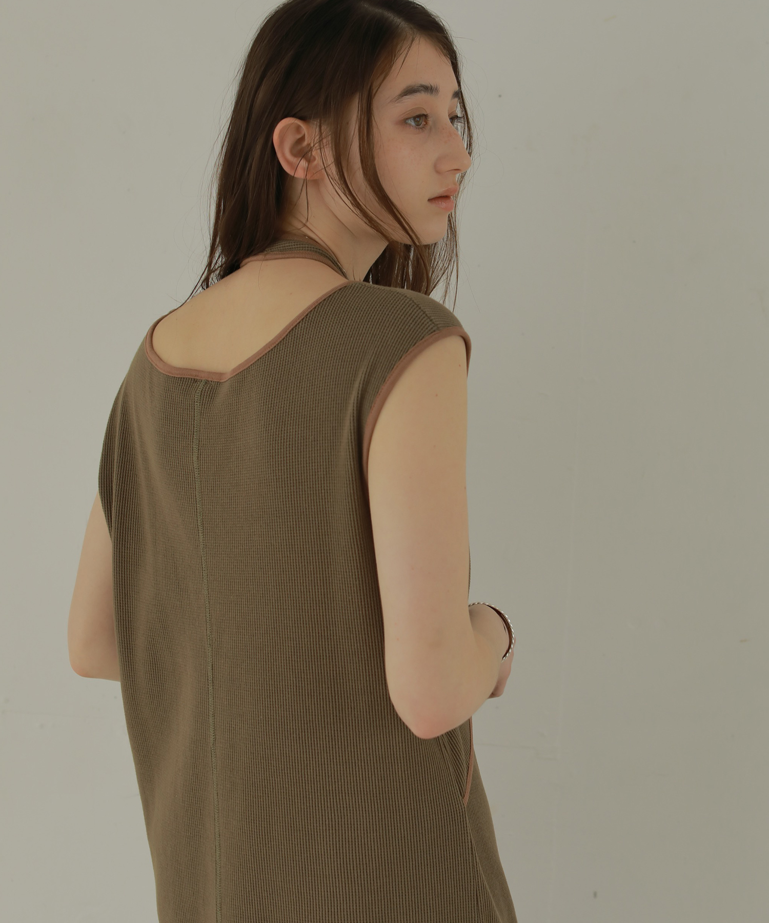 クーポン】【セール 60%OFF】ワッフルパイピングワンピース