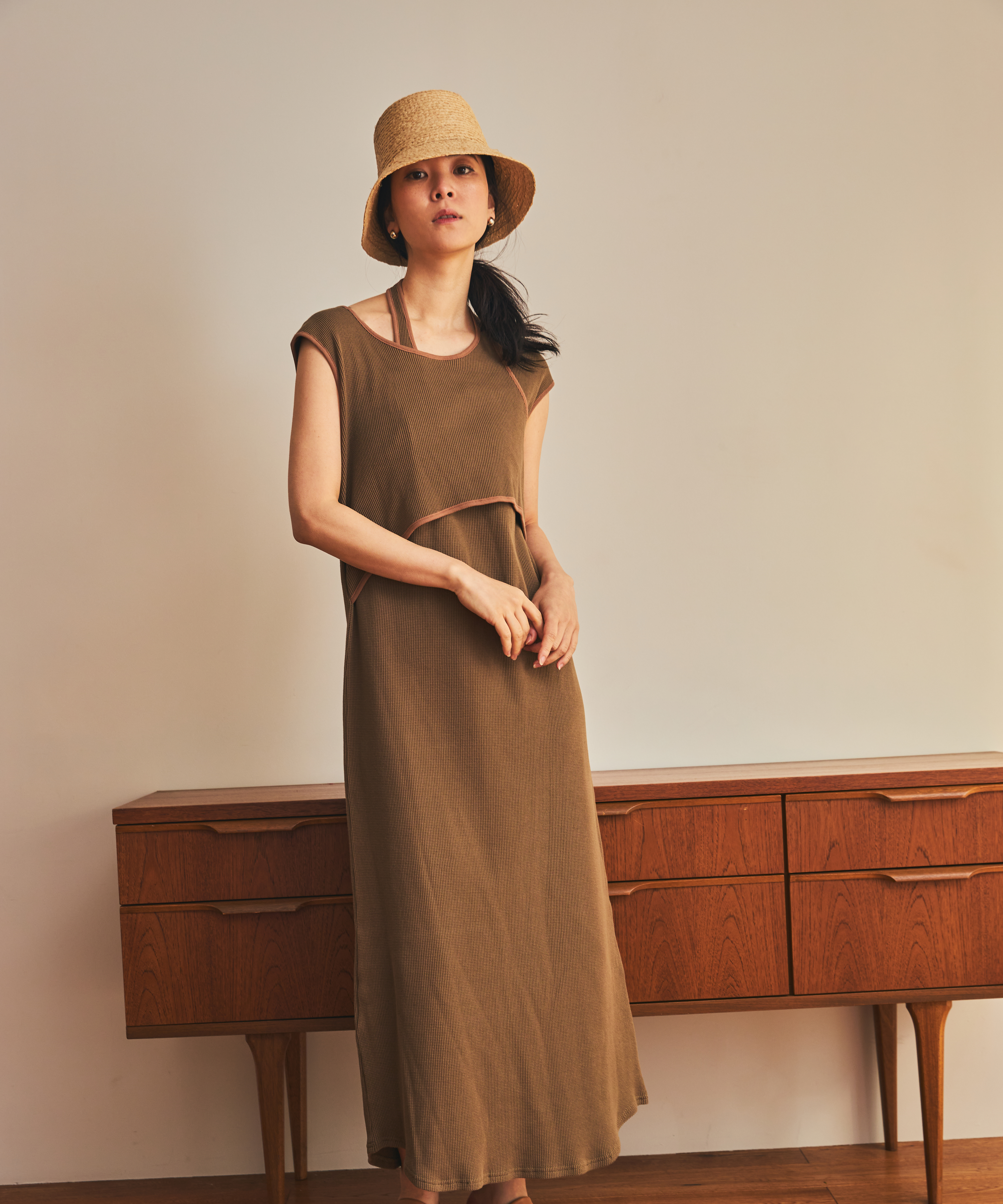 セール 60%OFF】ワッフルパイピングワンピース(505326469
