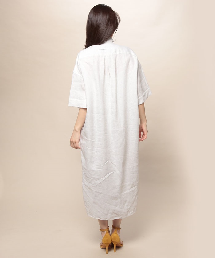 【新品】TICCA ティッカ リネン半袖シャツワンピース セール】リネン半袖シャツワンピース(505315620) | ティッカ
