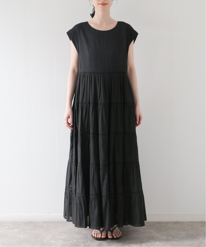 SLOBE IENA normment/ノーメント ワンピース　ブラック セール】【normment/ノーメント】 stripe cotton n/s ワンピース