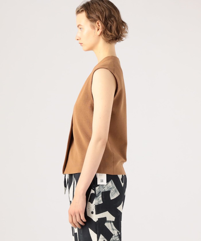 セール 30%OFF】コットンシルクミラノリブ Vネックジレ