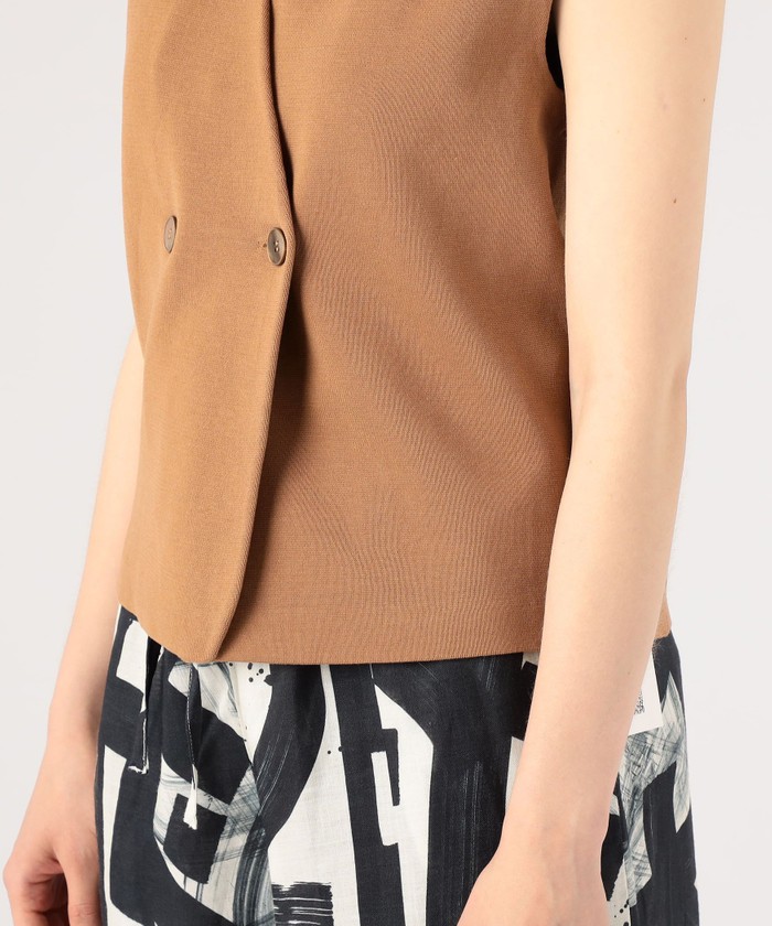 セール 30%OFF】コットンシルクミラノリブ Vネックジレ