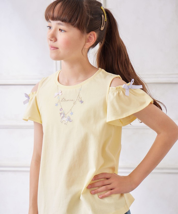 セール】刺繍 オン・オフショルダー Tシャツ(505331881