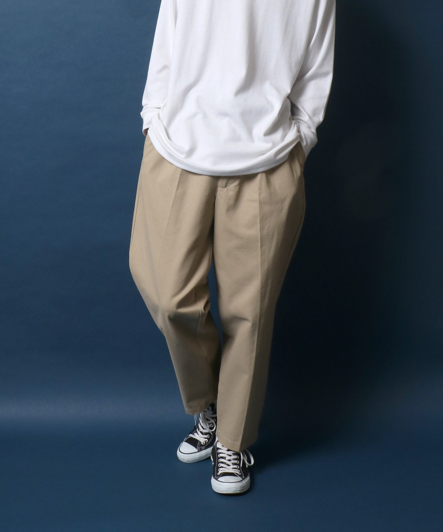 (古着)00s ワイドリネンスラックス　パンツ シルク　cityboy 古着 JONES NEW YORK ツータック リネンパンツ スラックス