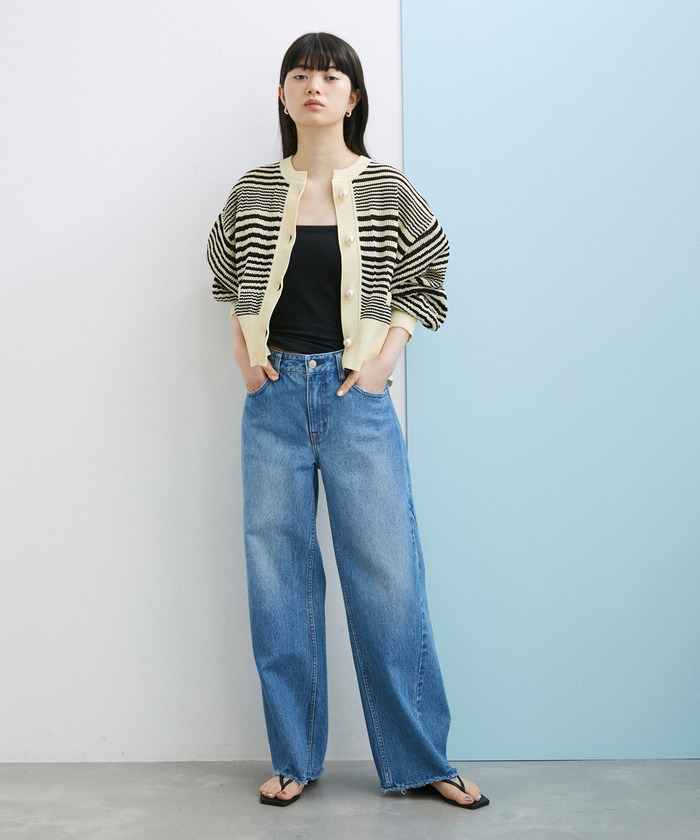 美品　アダムエロペ　WEB限定メッシュパールカーディガン ADAM ET ROPÉ FEMME(アダム エ ロペ ファム) / 【WEB限定