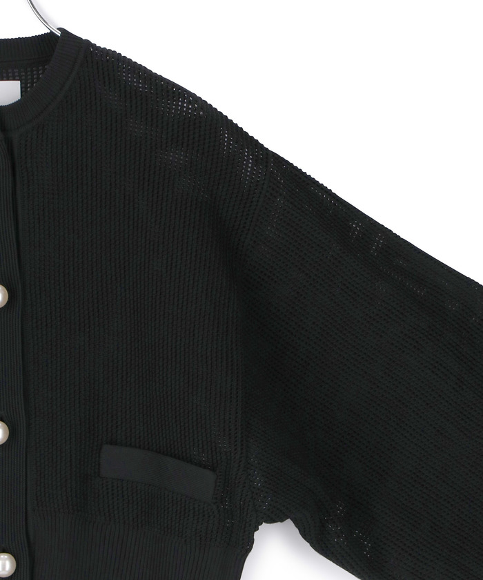セール 20%OFF】【WEB限定】メッシュパールカーディガン