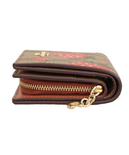 COACH コーチ SNAP WALLET ワイルド ストロベリー 二つ折り 財布 COACH コーチ SNAP WALLET ワイルド ストロベリー 二つ折り 財布