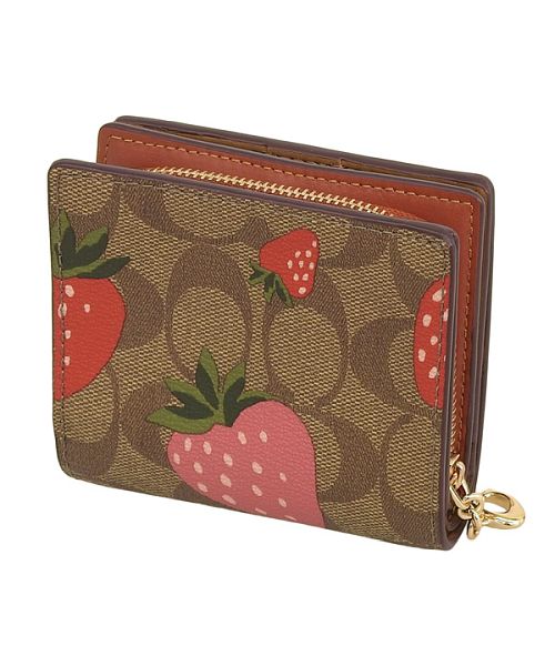 COACH コーチ SNAP WALLET ワイルド ストロベリー 二つ折り 財布