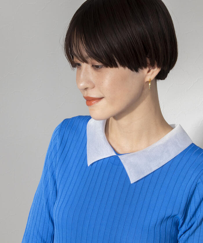 衿付きリブニット5分袖 衿付きリブニット5分袖 | JILL by JILL STUART（ジル バイ ジル