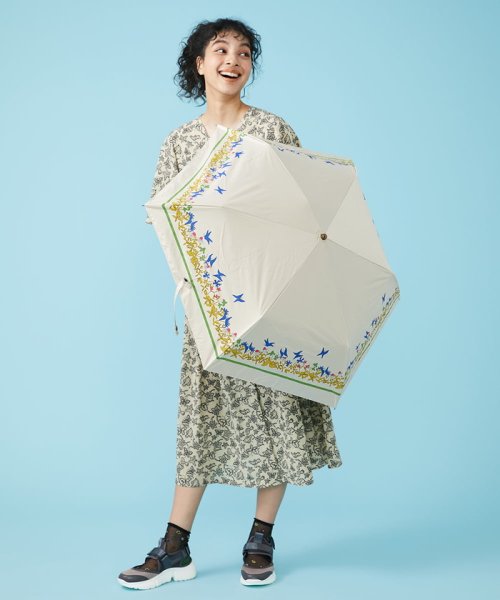 UV・晴雨兼用】蝶々デザインプリント折りたたみ傘(505304549) ホコモモラ(Jocomomola) d fashion