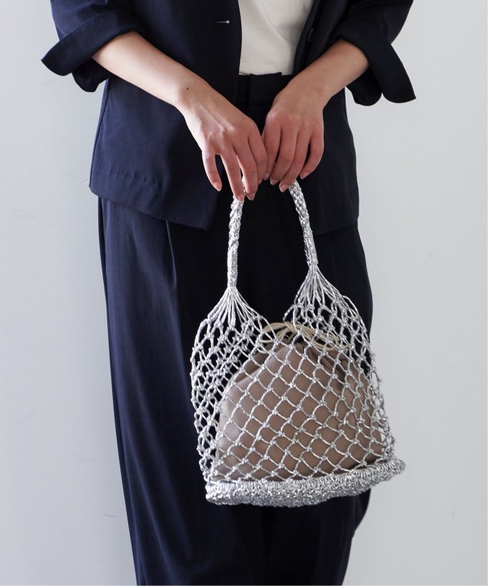 【HVISK】LOLLY◆コットン◆マクラメ◆巾着バッグ/トートバッグ HVISK】LOLLY◇コットン◇マクラメ◇巾着バッグ/トートバッグ