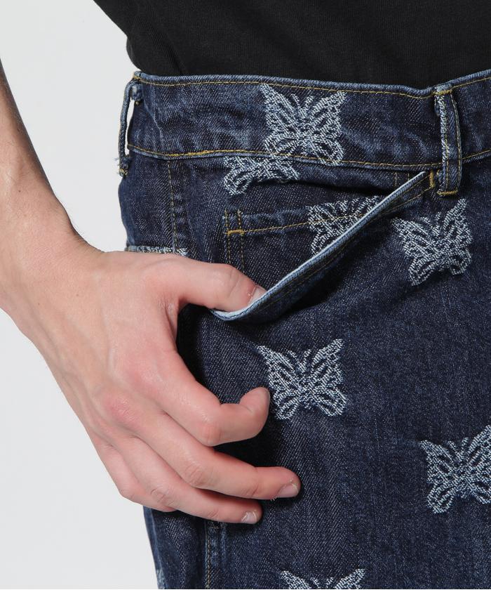 パンツ Needles STRAIGHT JEAN - 13OZ DENIM Needles Assorted Patches Straight Jean 13oz Denim Distressed