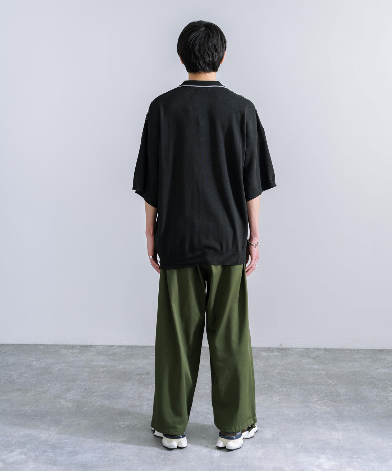 ◆boohoo◆半袖マッスルフィットカラーブロックニットポロ ロッキーモンロー Rocky Monroe ニットポロ ポロシャツ サマー
