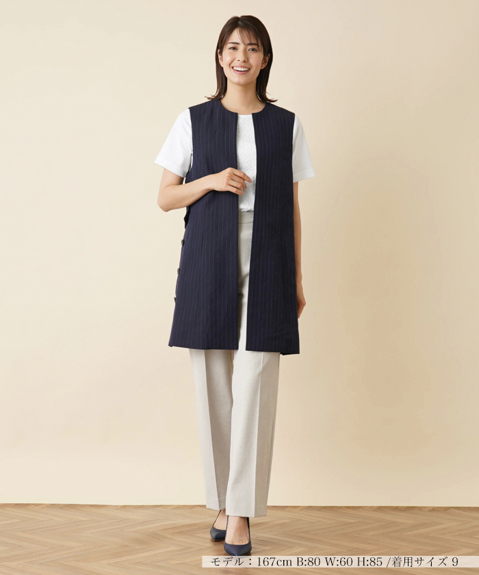レリアン Leilian EZUMi レディース ロングジレ ロング ベスト