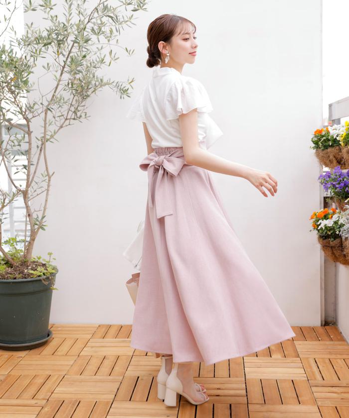 希望価格登録された方へ♥️アンドラブクローゼット♥️ふりるリボンデコレーションコート ラインフラワープリントラッフルフリルラップフィッシュテール