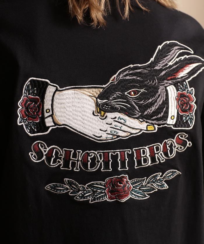 LS T－SHIRT SHAKE HANDS BUNNY/ シェイクハンドバニー 刺繍ロング