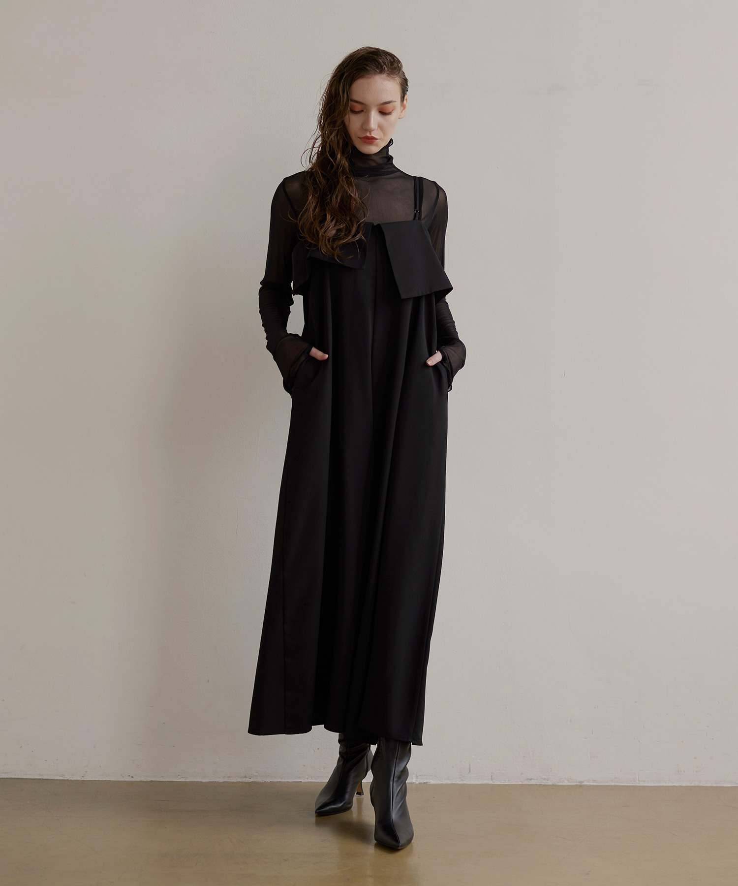 MIELI INVARIANT 未使用新品オールインワン ミエリ インヴァリアント MIELI INVARIANT Wide Collar C/A