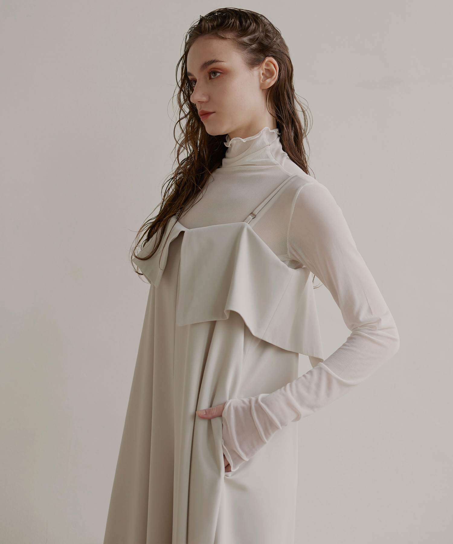 MIELI INVARIANT 未使用新品オールインワン ミエリ インヴァリアント MIELI INVARIANT Wide Collar C/A