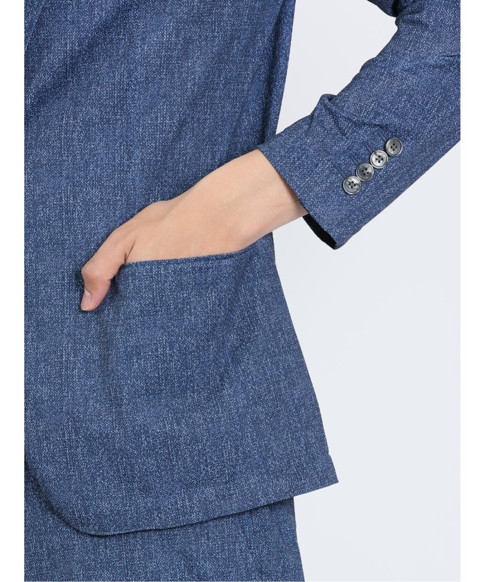 セール】TechDenim スリムフィット 2ボタンジャケット 青 メンズ セール】TechDenim スリムフィット 2ボタンジャケット 青 メンズ