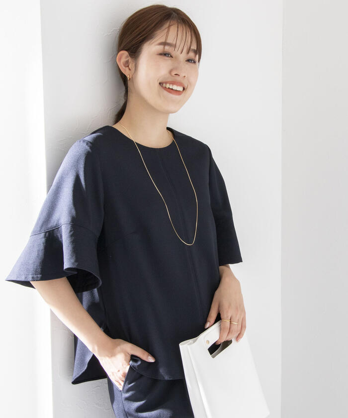 セール】《セットアップ対応》ウォッシャブル麻調ラッフル