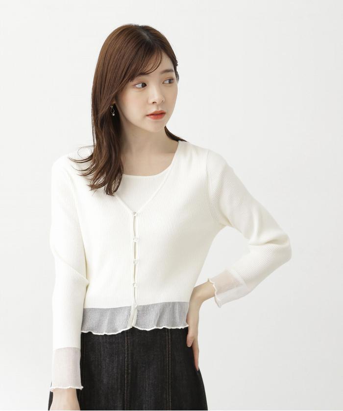☆美品☆ プロポーションボディドレッシング シアースリーブカーディガンセット セール 50%OFF】シアースリーブカーディガンセット(505337776