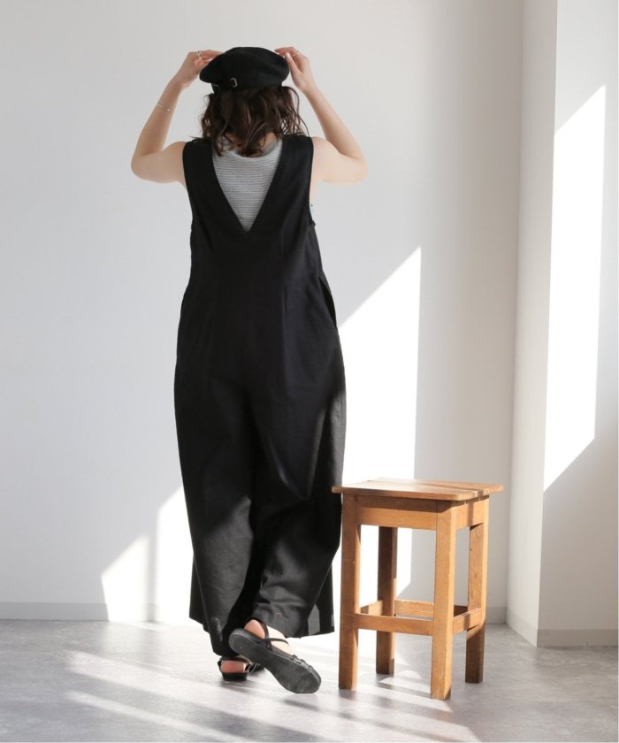 【美品】ジャーナルスタンダード リネンコットンVネックサロペット 追加3》リネンコットンVネックサロペット(505343341