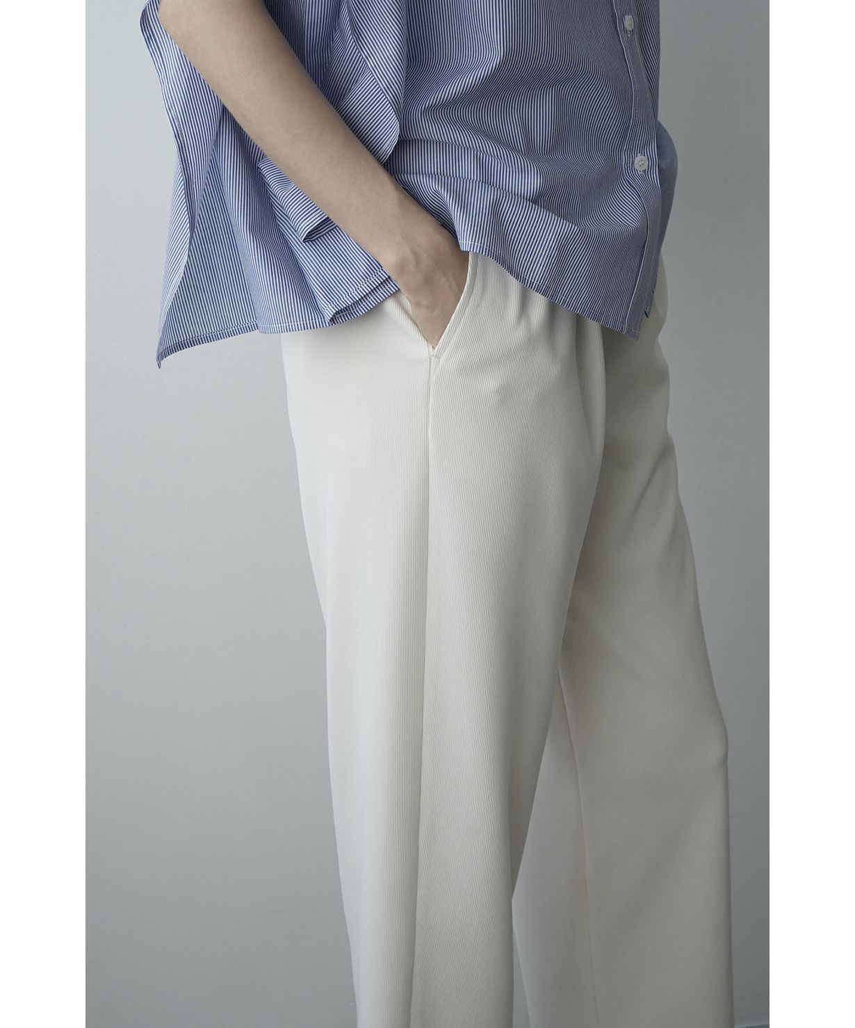 RIB STRIPE TUCK PANTS(505343610) | クラネ(CLANE) - d fashion