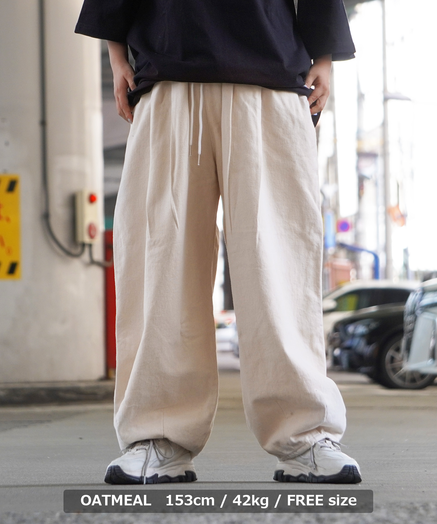 ワンフォークロージング 1111clothing ペイント ワイド バルーン