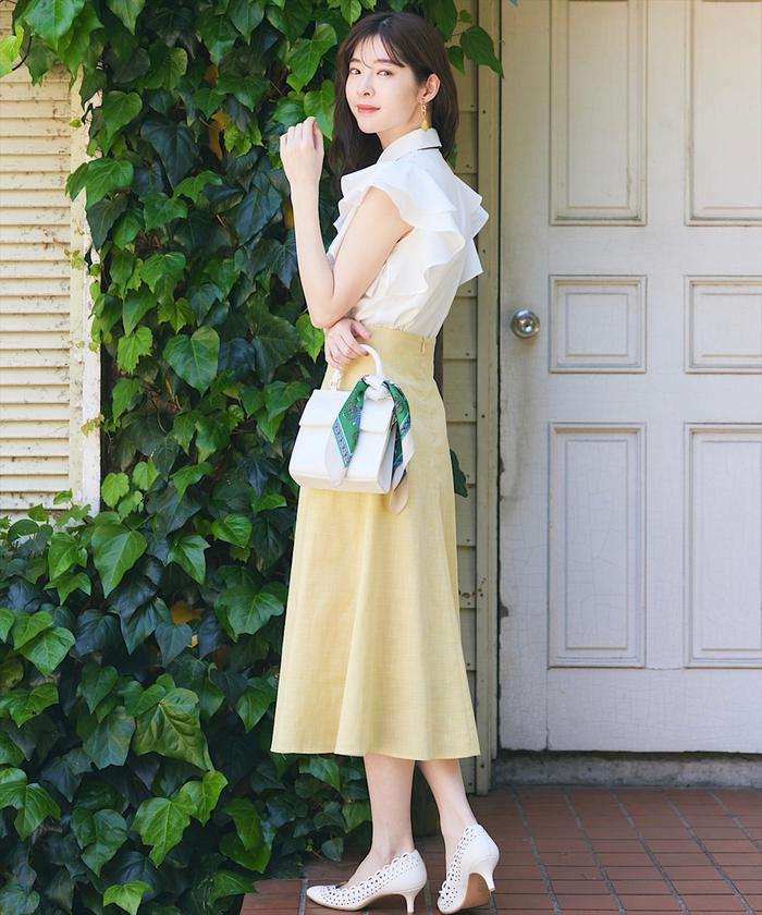 セール 30%OFF】ラッフルスリーブバイカラーボウタイブラウス