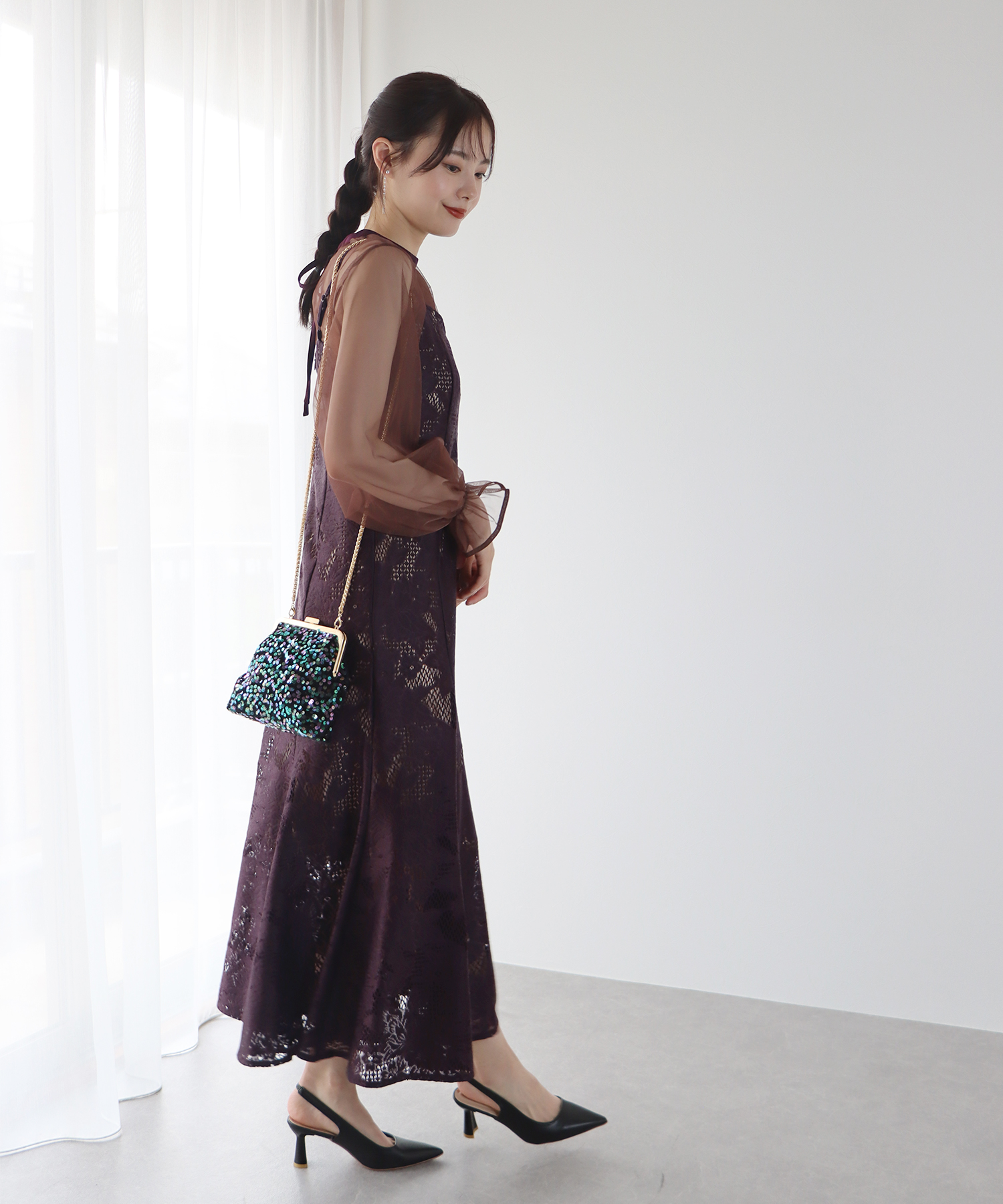 スパンコールボタニカルマーメイドボレロ2WAYドレス結婚式パーティー二次会デート 当日発送】スパンコールボタニカルマーメイドボレロ2WAY