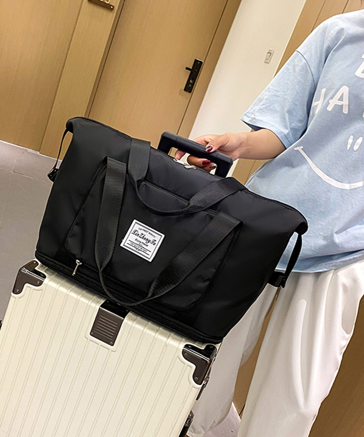んこべい　dop タンバリン ブラックのプランプバッグ大サイズ セール 10%OFF】ショップニコニコ ShopNikoNiko 折りたたみ 旅行