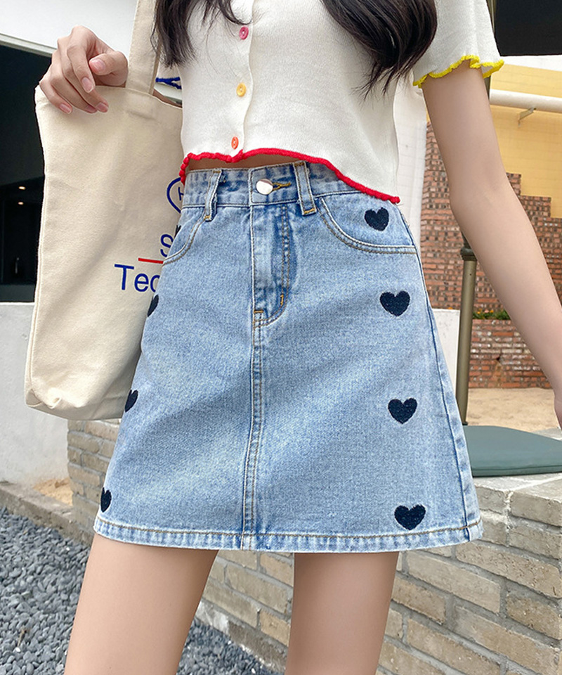 価格は安く スカート デニム ハイウェストデニムAラインミニスカート