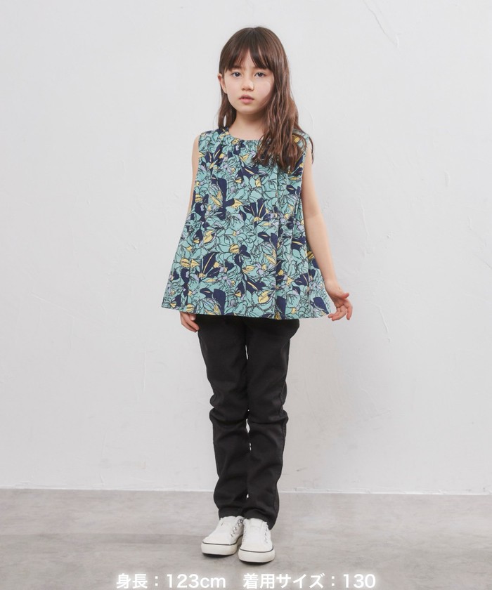 セール 55%OFF】ボタニカルプリントノースリーブブラウス
