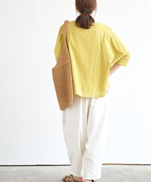 コットンウォッシュドルマンワイド6分袖プルオーバー(505340971) アールピーエス(rps) d fashion MACPHEE チュニック オフホワイト Mサイズ